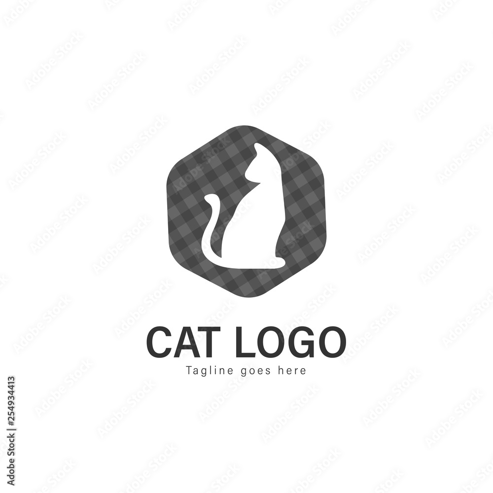 Cat logo vector design. modern cat logo template isolated on white background Cat logo vector design. modern cat logo template isolated on white background