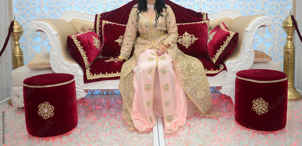 Islamic Wedding moroccan Style caftan  Maroon
