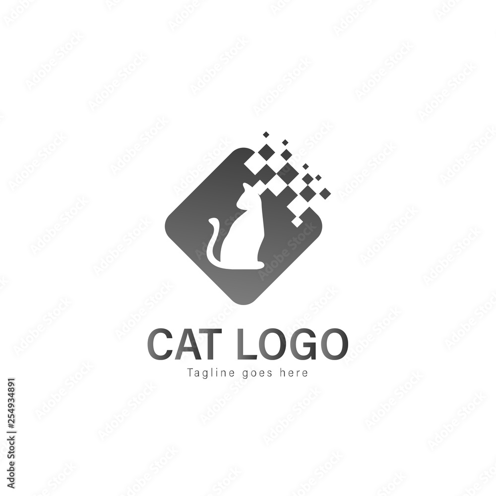 Cat logo vector design. modern cat logo template isolated on white background Cat logo vector design. modern cat logo template isolated on white background
