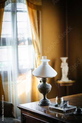 Old vintage cabinet with antiquarian object
