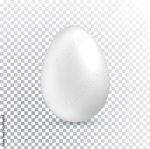 White Easter egg on transparent background. Easter square banner