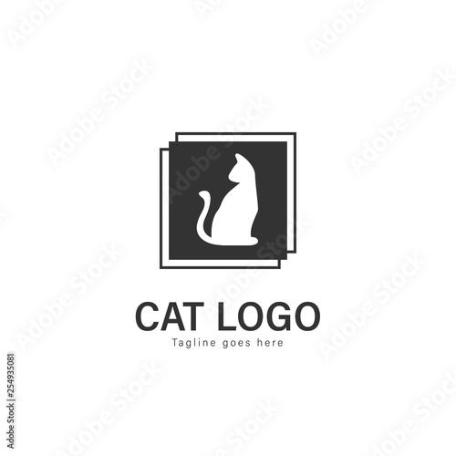 Cat logo vector design. modern cat logo template isolated on white background