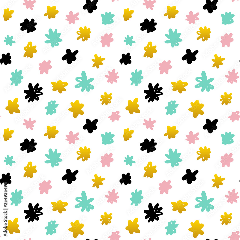 Obraz premium Floral Hand Drawn Seamless Pattern
