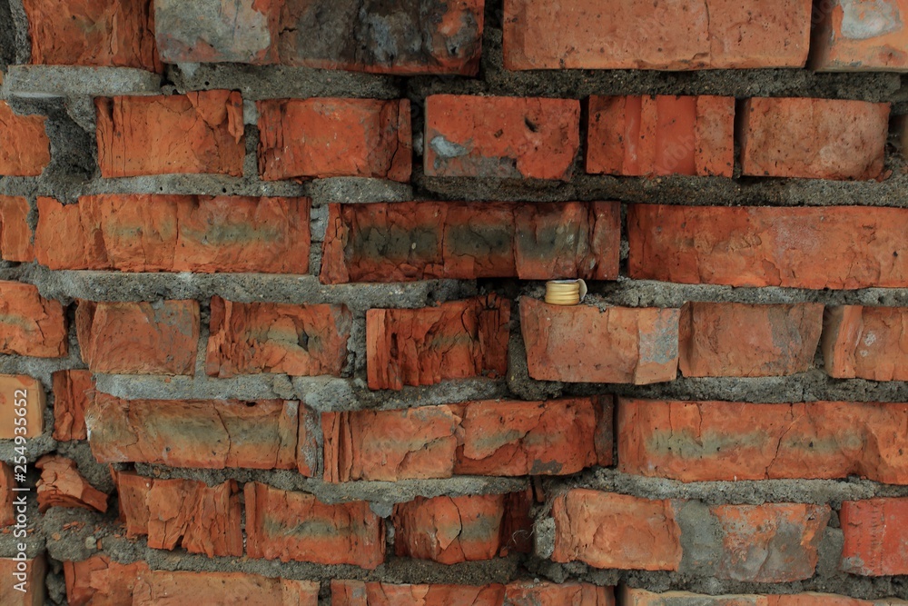 close up. fragment of an ancient brick wall close up. fragment of an ancient brick wall
