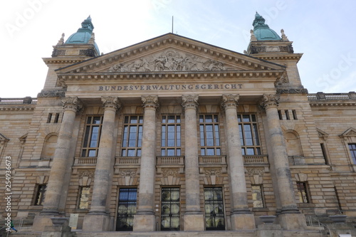 Front view to the Federal Administrative Court (Bundesverwaltungsgericht) in Leipzig, Germany