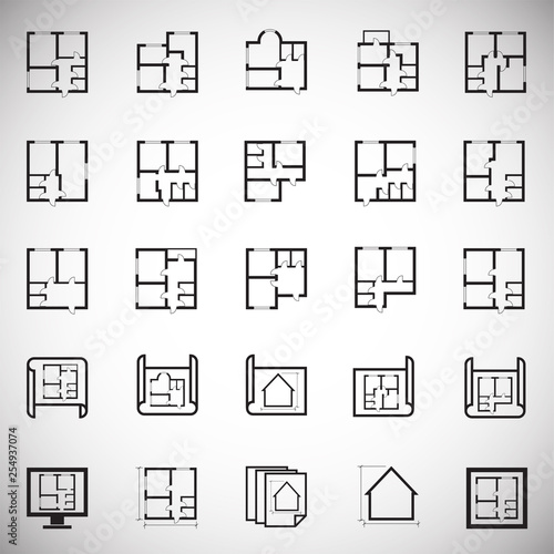 Home blueprint icon on white background for graphic and web design. Simple vector sign. Internet concept symbol for website button or mobile app.