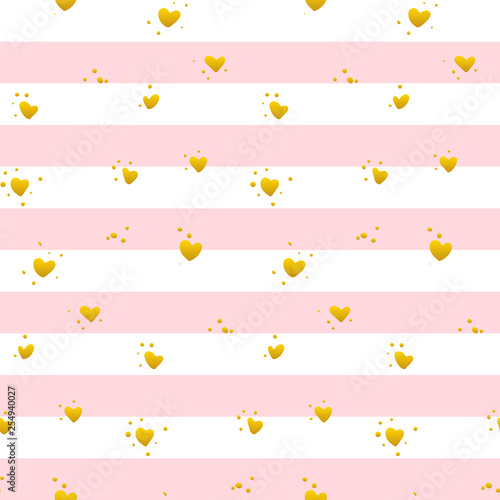 Fototapeta Naklejka Na Ścianę i Meble -  Pink Gold Striped Seamless Pattern