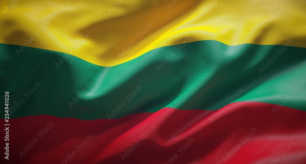 Fototapeta premium Official flag of the Republic of Lithuania.