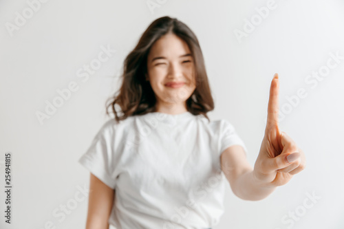 Wallpaper Mural Businesswomans finger touching empty search bar, modern business background concept - can be used for insert text or pictures. Torontodigital.ca