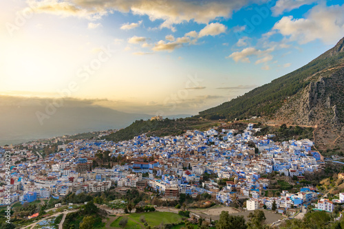 Skyline of Chefchaouen Morocco at Sunset © James