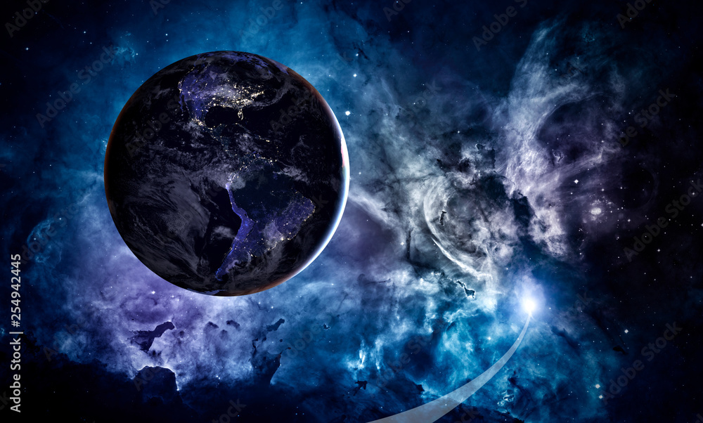 Obraz premium Planet Earth. Earth in the endless stellar space. Elements of this image furnished by NASA