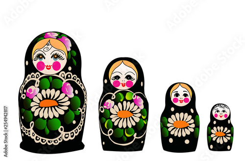 Russian dolls vector