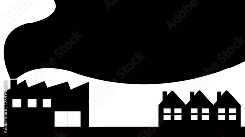 polluted production and cities vector 