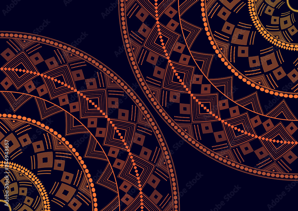 Obraz premium Mandala is an isolated graphic element. Oriental ornament geometric pattern. Stylized floral round decor.