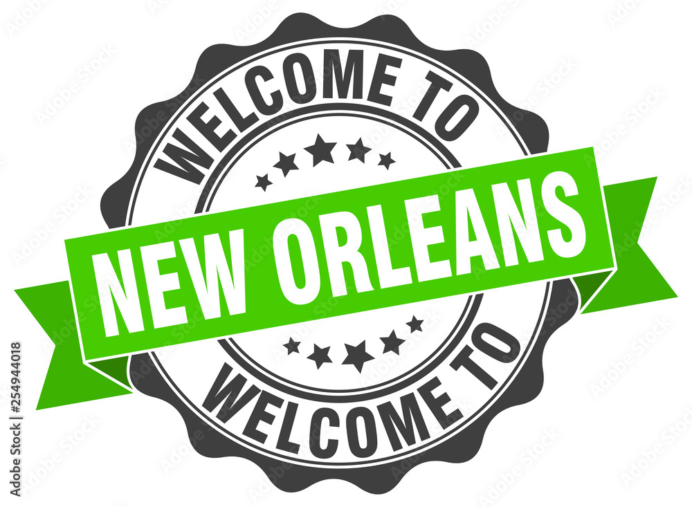 Fototapeta premium New Orleans round ribbon seal