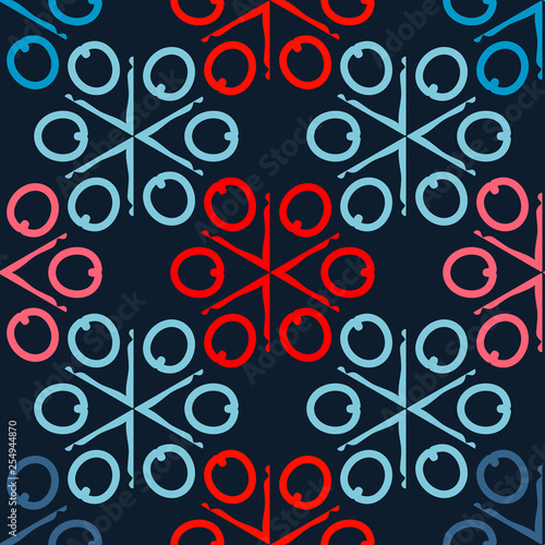 Seamless pattern with geometric intersecting elements.