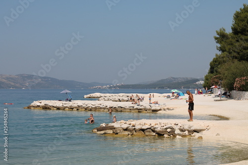 The beach on the island of Ciovo in Croatia