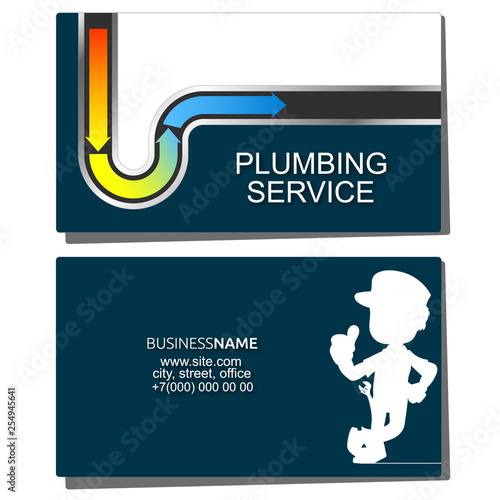 Repair and maintenance of water pipes and plumbing business card