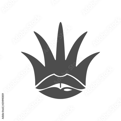 Vector illustration of a crown with lips on white background