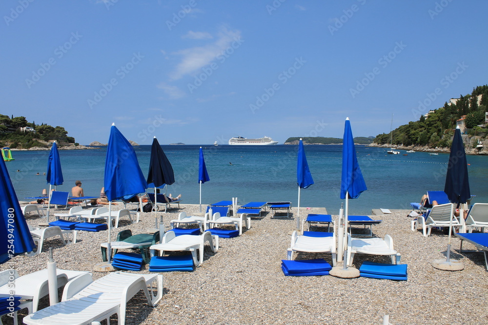 The beach on the Lapad Peninsula of Croatia