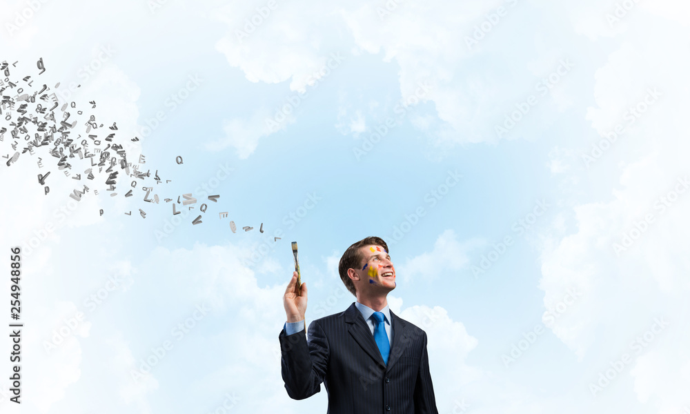 Inspiration of young creative businessman Inspiration of young creative businessman