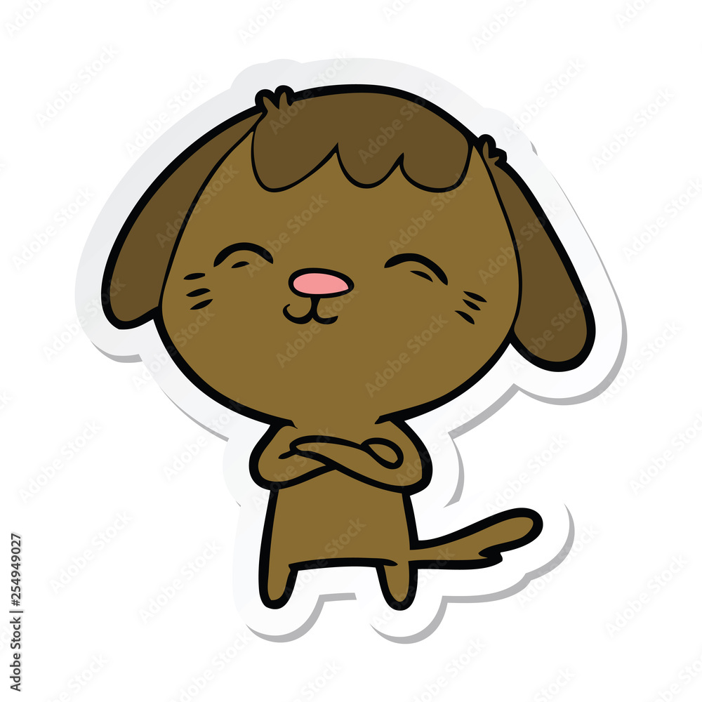 Fototapeta premium sticker of a happy cartoon dog