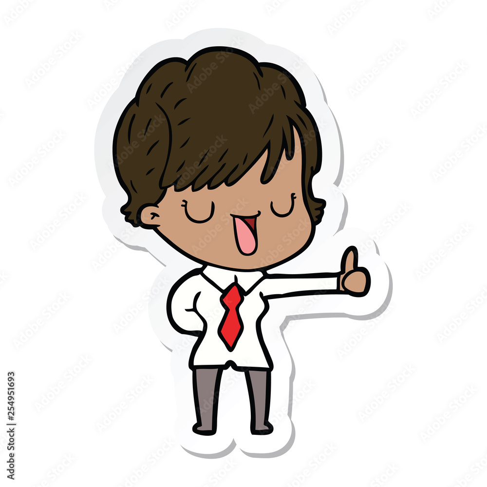 sticker of a cartoon woman talking sticker of a cartoon woman talking