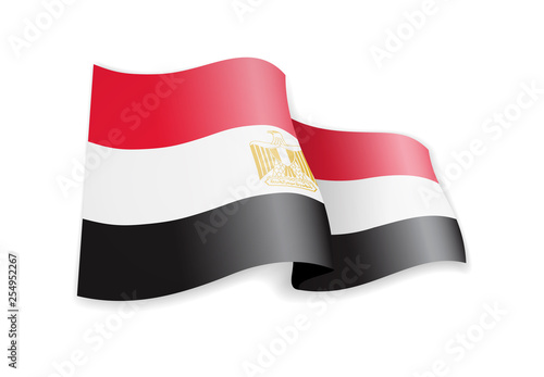 Egypt flag in the wind. Flag on white vector illustration