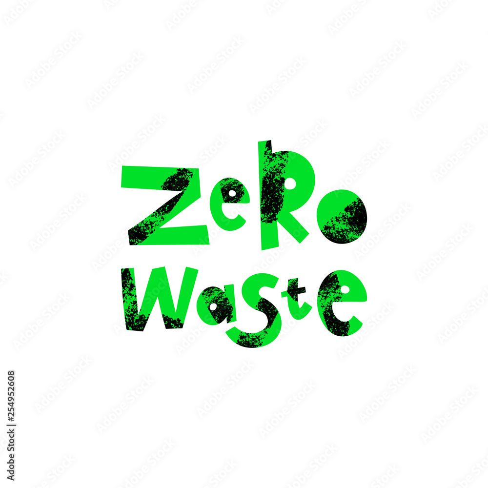 Zero waste cartoon lettering Zero waste cartoon lettering