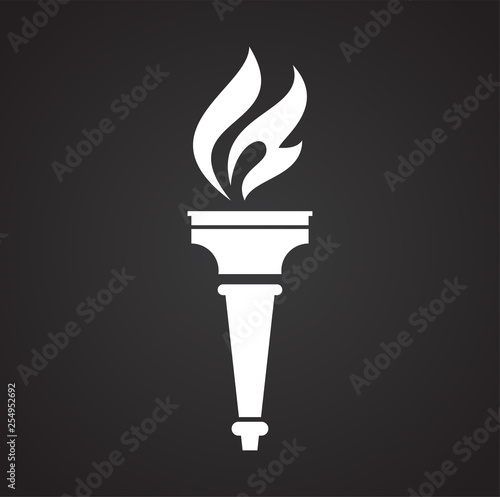 Torch icon on background for graphic and web design. Simple vector sign. Internet concept symbol for website button or mobile app.