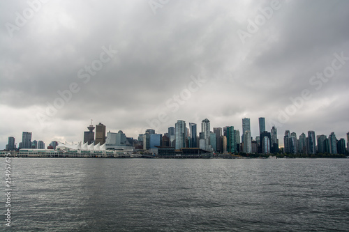 Seafront of Vancouver. Shore view city from the water.