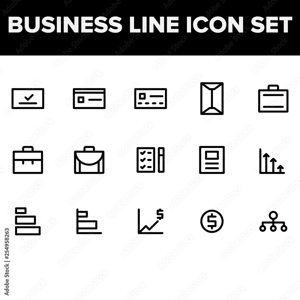 Business Line Icon Set For Your Mobile App, Website & Printable Design Business Line Icon Set For Your Mobile App, Website & Printable Design