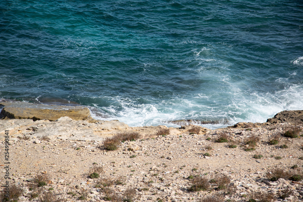 Waves at the coast, island Mallorca Spain Waves at the coast, island Mallorca Spain