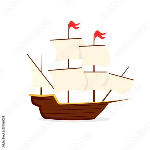 Mayflower ship icon. Clipart image isolated on white background