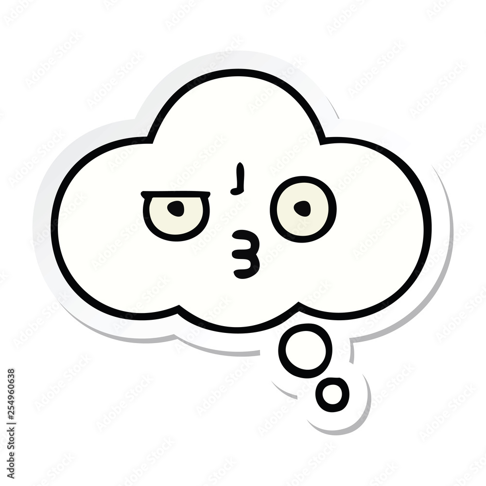 sticker of a cute cartoon thought bubble sticker of a cute cartoon thought bubble