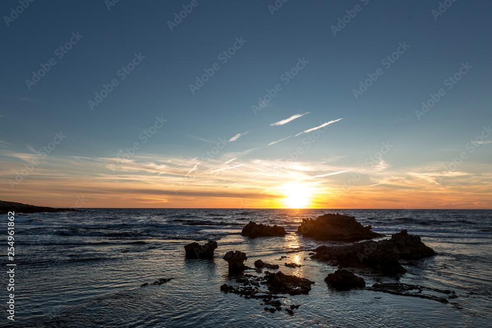 Fototapeta premium Paesaggio al tramonto di Su Pallosu a San vero Milis (Sardegna)