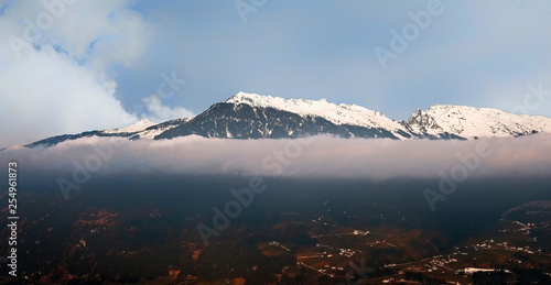 winter in Alps, Kaltenbach ski resort in Fuegen, Zillertal valley photo