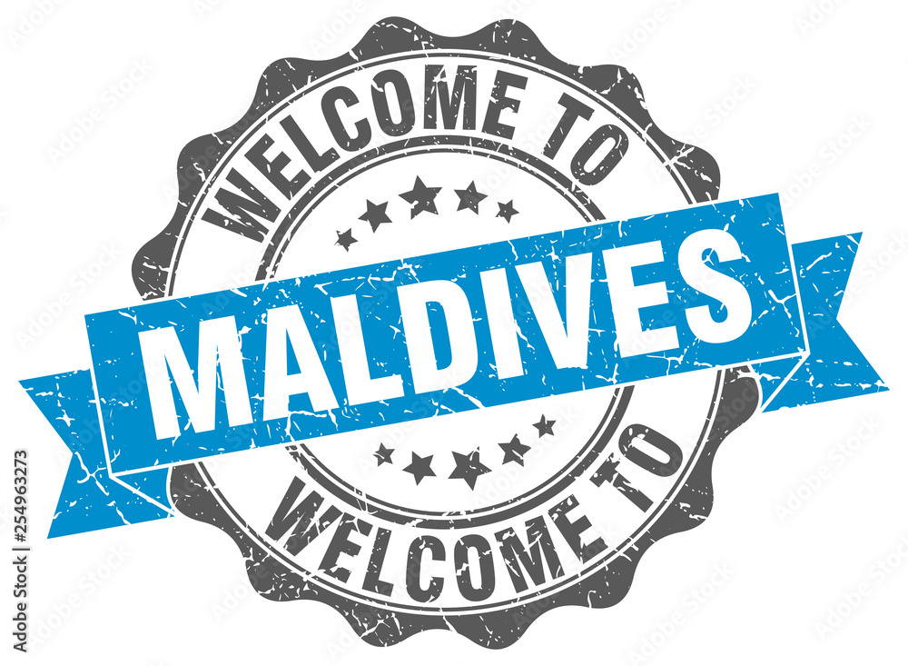 Fototapeta premium Maldives round ribbon seal