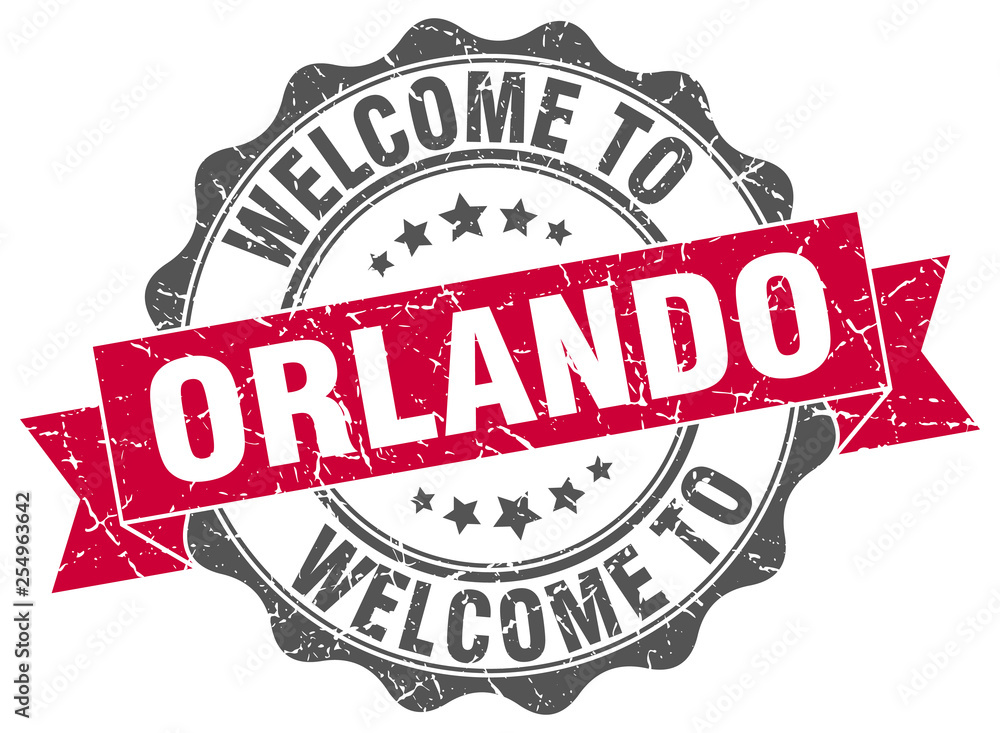 Fototapeta premium Orlando round ribbon seal