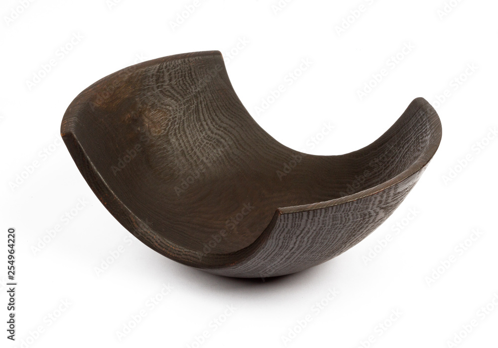 black wooden vase on a white background black wooden vase on a white background
