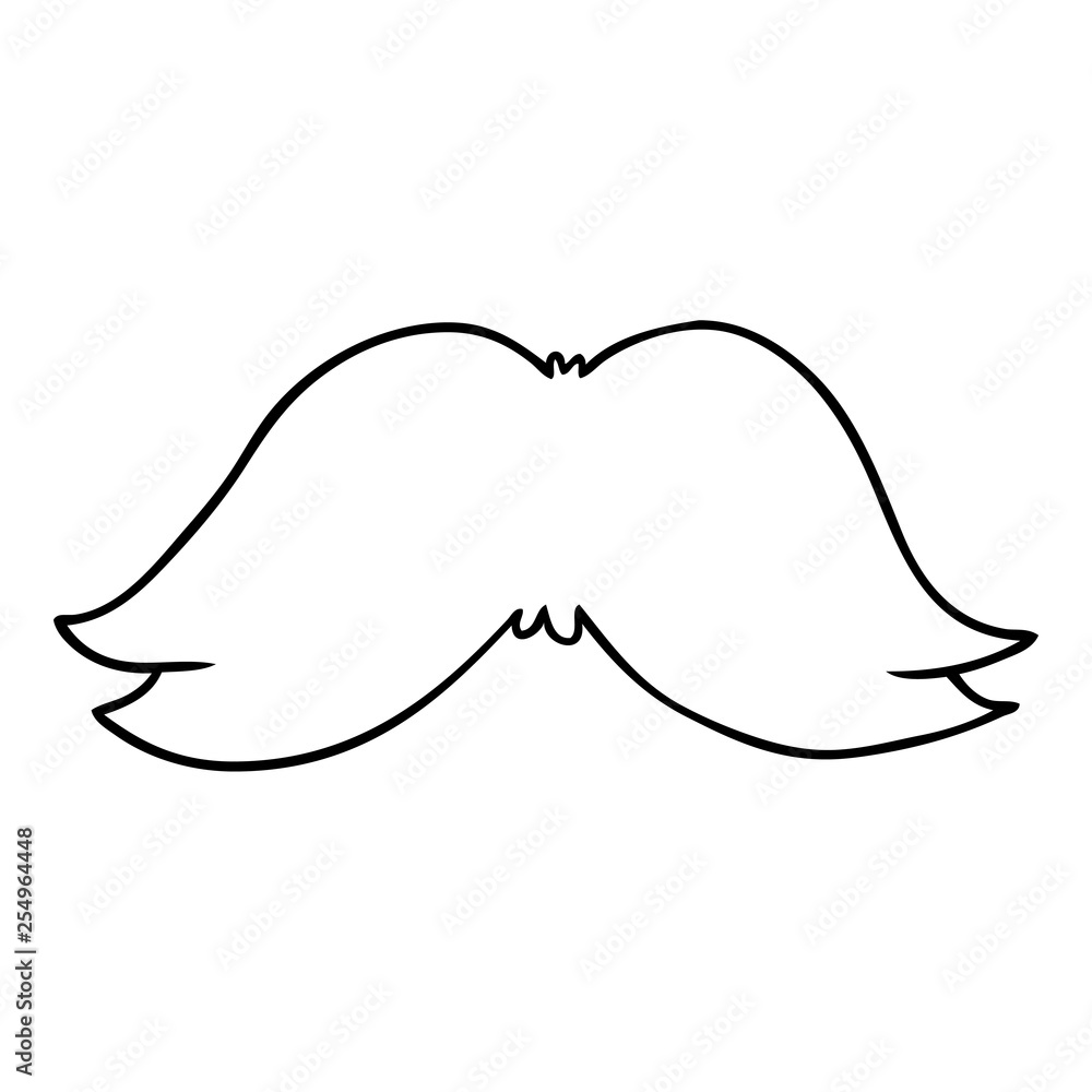 line drawing doodle of a mans moustache