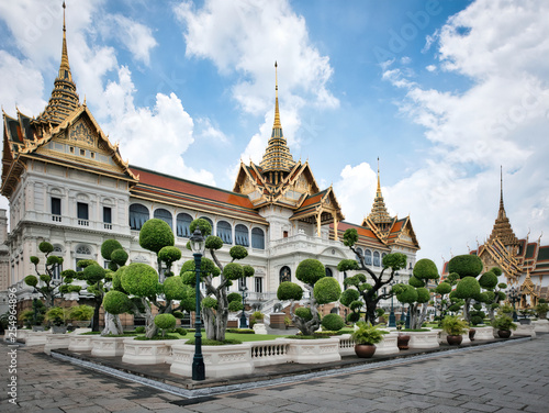Modern buildings of the Royal palace of Bangkok, not as stunning as the ancient ones but really beautiful. Thailand. © marco