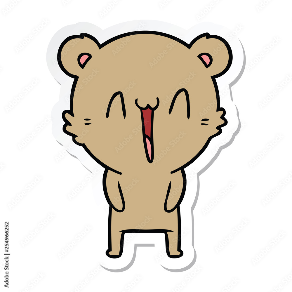 Fototapeta premium sticker of a happy bear cartoon