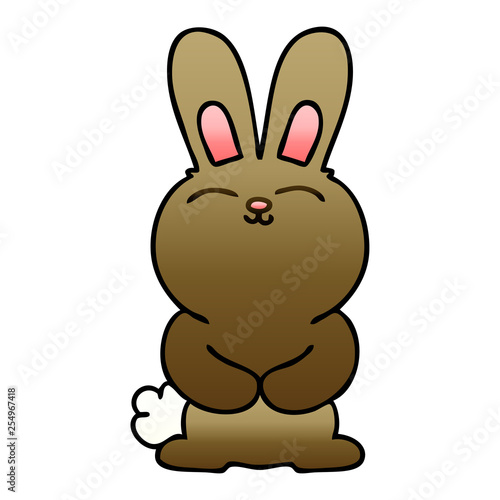 quirky gradient shaded cartoon rabbit