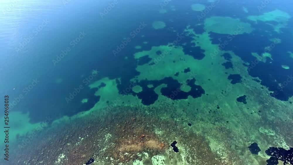 Aerial view of the sea underwater Aerial view of the sea underwater