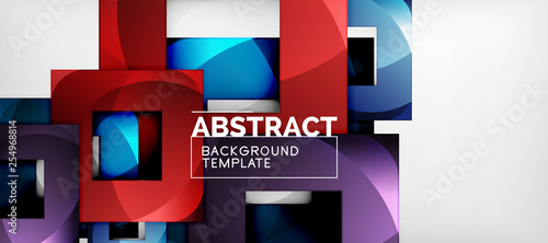 Background with color squares composition, modern geometric abstraction design for poster, cover, branding or banner
