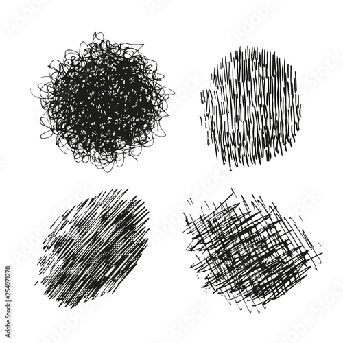 Tangled Line Textured Backgrounds. Vector Hand Drawn Grunge Graphic Design Elements