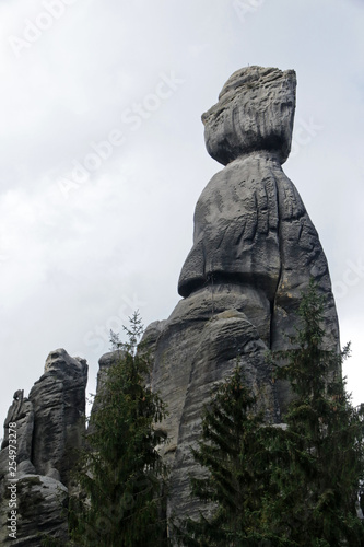 Rock formation called Mayor's wife in Rock Town, Adrspach, Teplice, Czech Republic