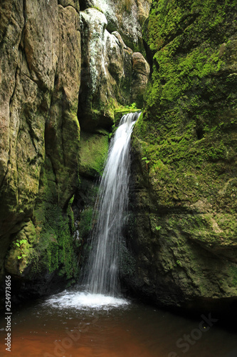 Waterfall in Rock Town, Adrspach, Teplice, Czech Republic © bayazed