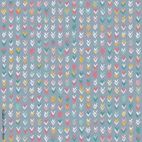 Abstract Seamless Pattern with Colorful Checkmarks . Vector Decorative Background. Holiday Textured Bg